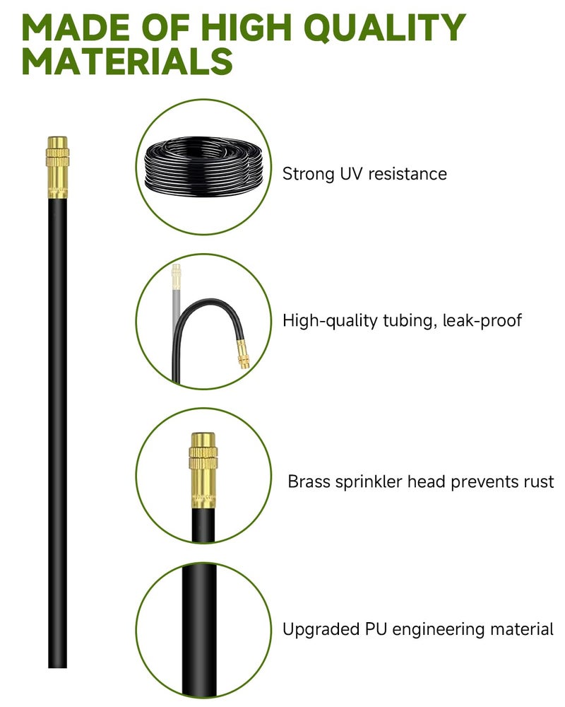 Toki-dot Drip Irrigation System for Watering Garden: 65FT 360° Hydroponic Misting Device Kit with Quick Connector Hose Barbed Accessories for Potted Plants Outdoor Indoor Greenhouse Raised Beds - Image 5